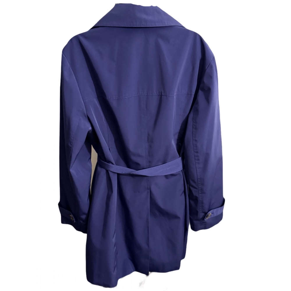 London Fog Deep Blue Trench Coat with Belt - Picture 6 of 8